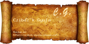 Czibók Gyula névjegykártya